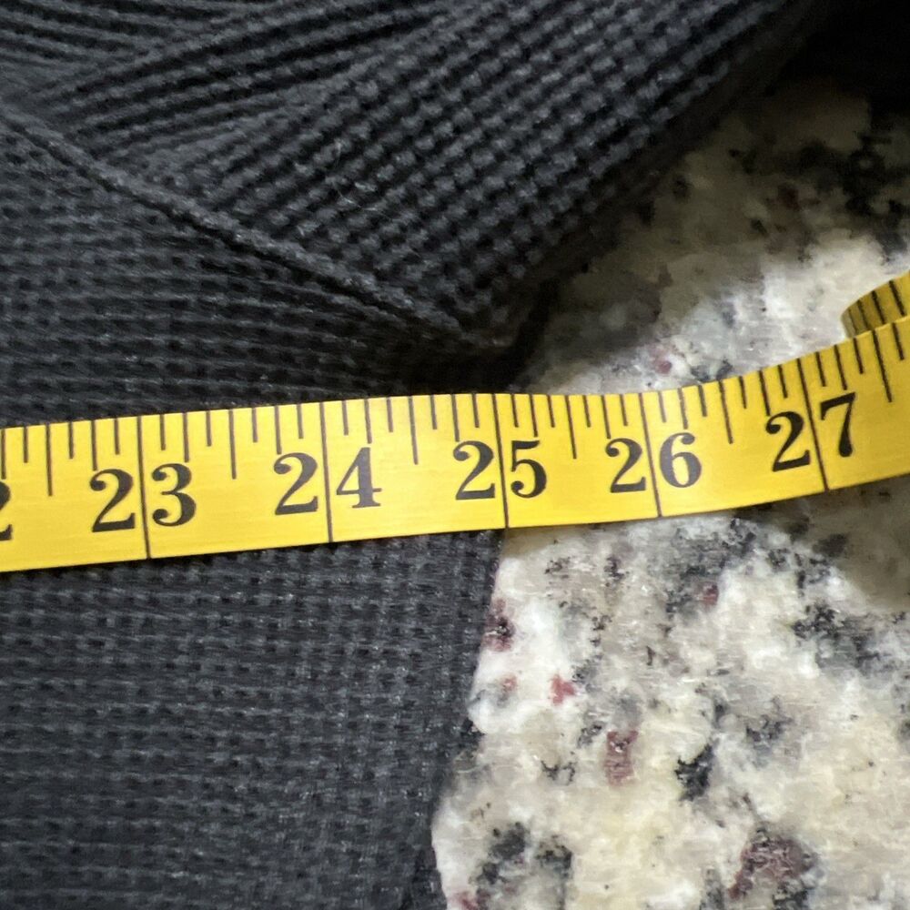 L.L. Bean Shirt Mens LG-Tall Black Waffle Thermal Henley Long Sleeve Pocket Knit - Picture 11 of 14